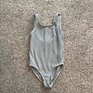Gray Textured One-Piece Swimsuit